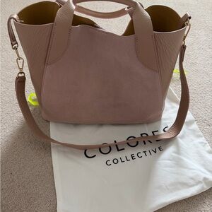 Blush Pink Shoulder Tote with Detachable Strap